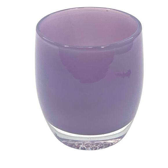 Glassy baby Grammy lilac purple hand blown votive candle - Picture 2 of 6